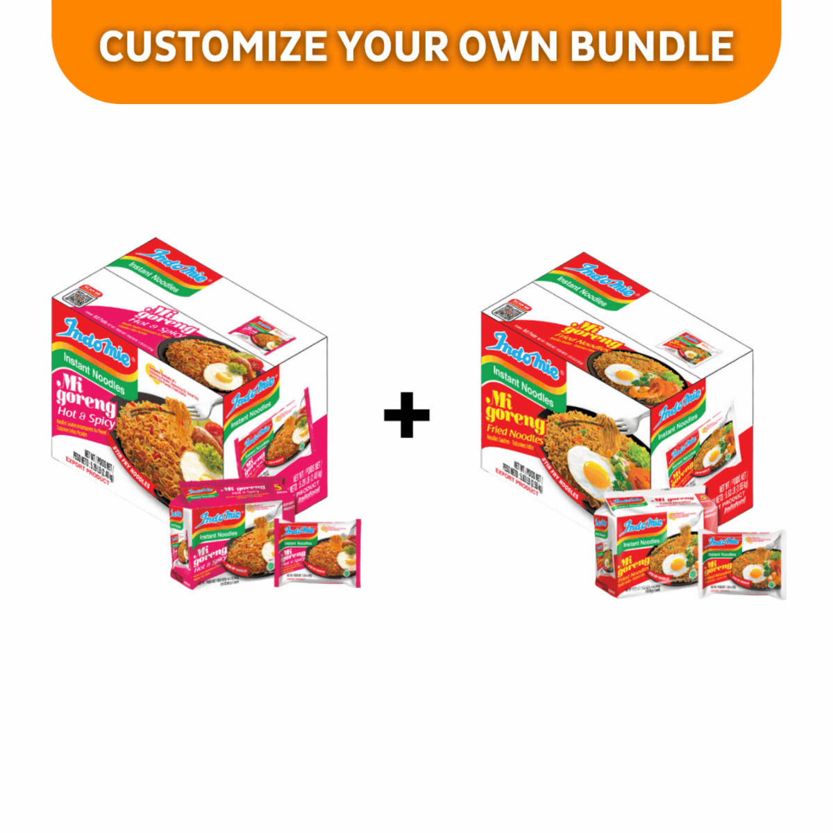 Customize Bundle Indomie Mi Goreng Hot & Spicy Instant Noodles