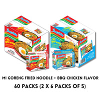Mi Goreng Fried Noodle Original +BBQ Chicken Flavor 2x30 Packs