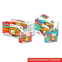 Indomie Mi Goreng Fried Noodle Original (40 Packs) BBD SEP 2025 + Barbeque Chicken Flavor (30 Packs)