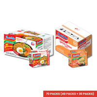 Indomie Mi Goreng Fried Noodle Original (40 Packs) BBD SEP 2025 + Special Chicken Flavor (30 Packs)